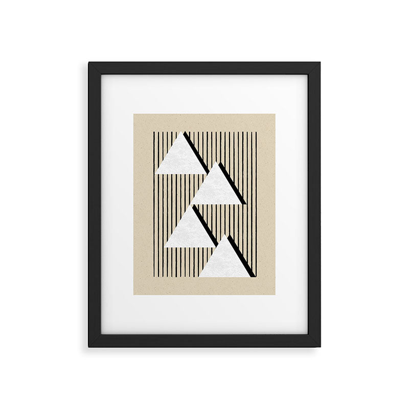 Triangle black and white Stripes Framed Art Print Gallery Image 4