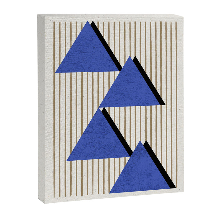 Triangles Navy Blue Stripes Canvas Print Gallery Image 1