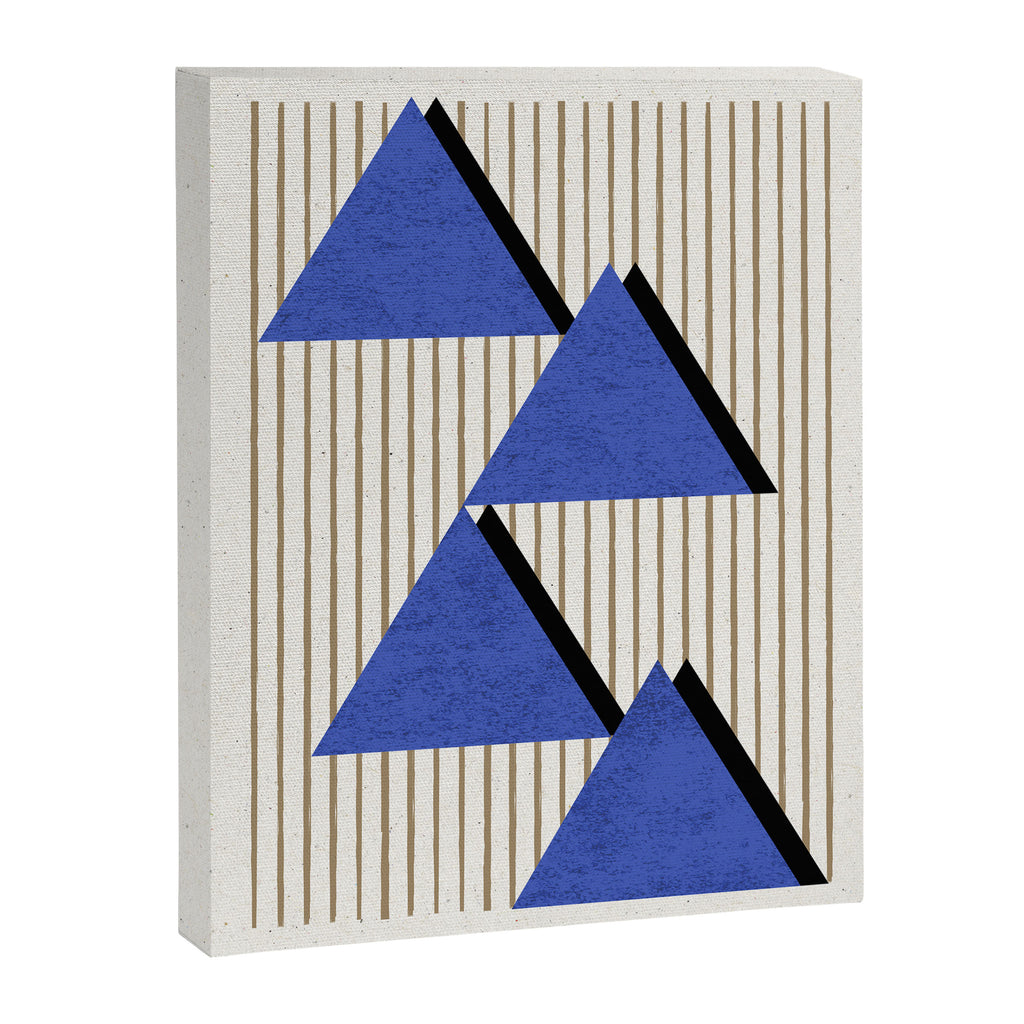 Triangles Navy Blue Stripes Canvas Print Gallery Image 6