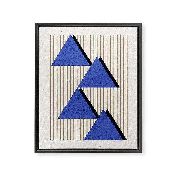 Triangles Navy Blue Stripes Framed Canvas Print Gallery Image 1
