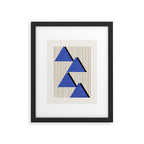 Triangles Navy Blue Stripes Framed Art Print Gallery Image 5