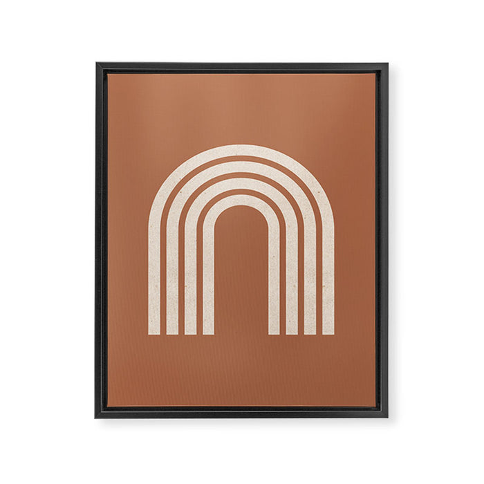 Woodblock arch terracotta Framed Canvas Print Gallery Image 1