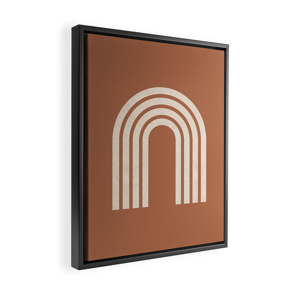 Woodblock arch terracotta Framed Canvas Print Gallery Image 2