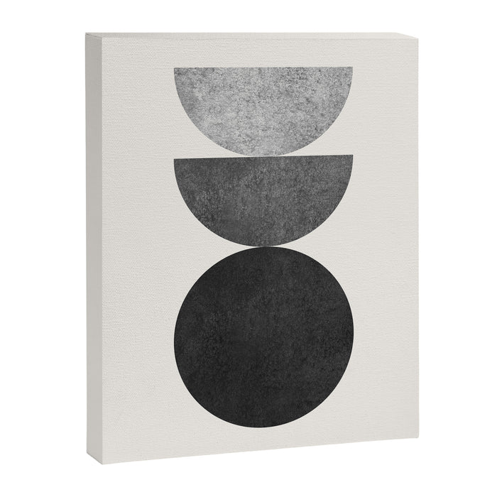 Woodblock black and white Mid century modern Canvas Print Gallery Image 1