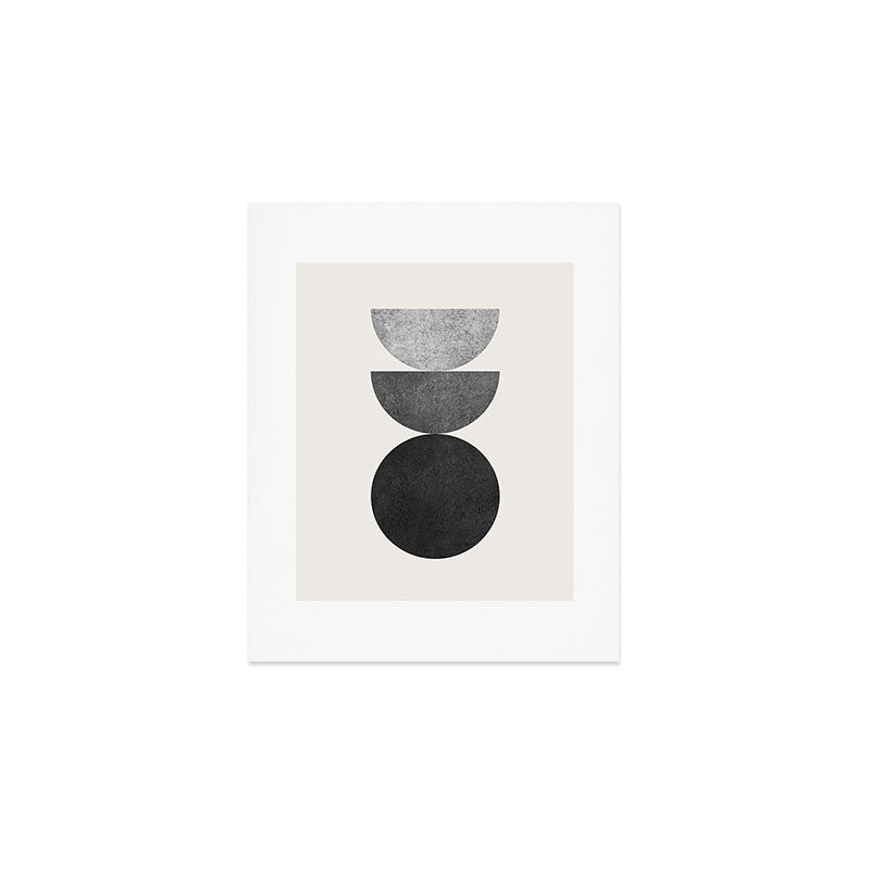Woodblock black and white Mid century modern Art Print Gallery Image 1