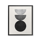 Woodblock black and white Mid century modern Framed Canvas Print Gallery Image 6