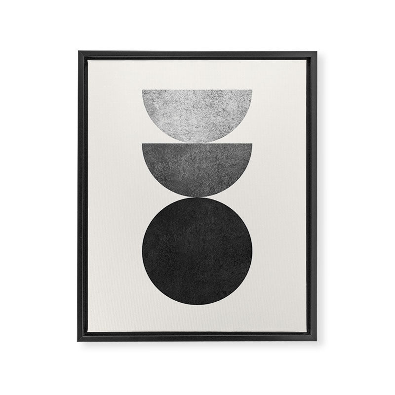 Woodblock black and white Mid century modern Framed Canvas Print Gallery Image 6