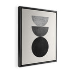Woodblock black and white Mid century modern Framed Canvas Print Gallery Image 2