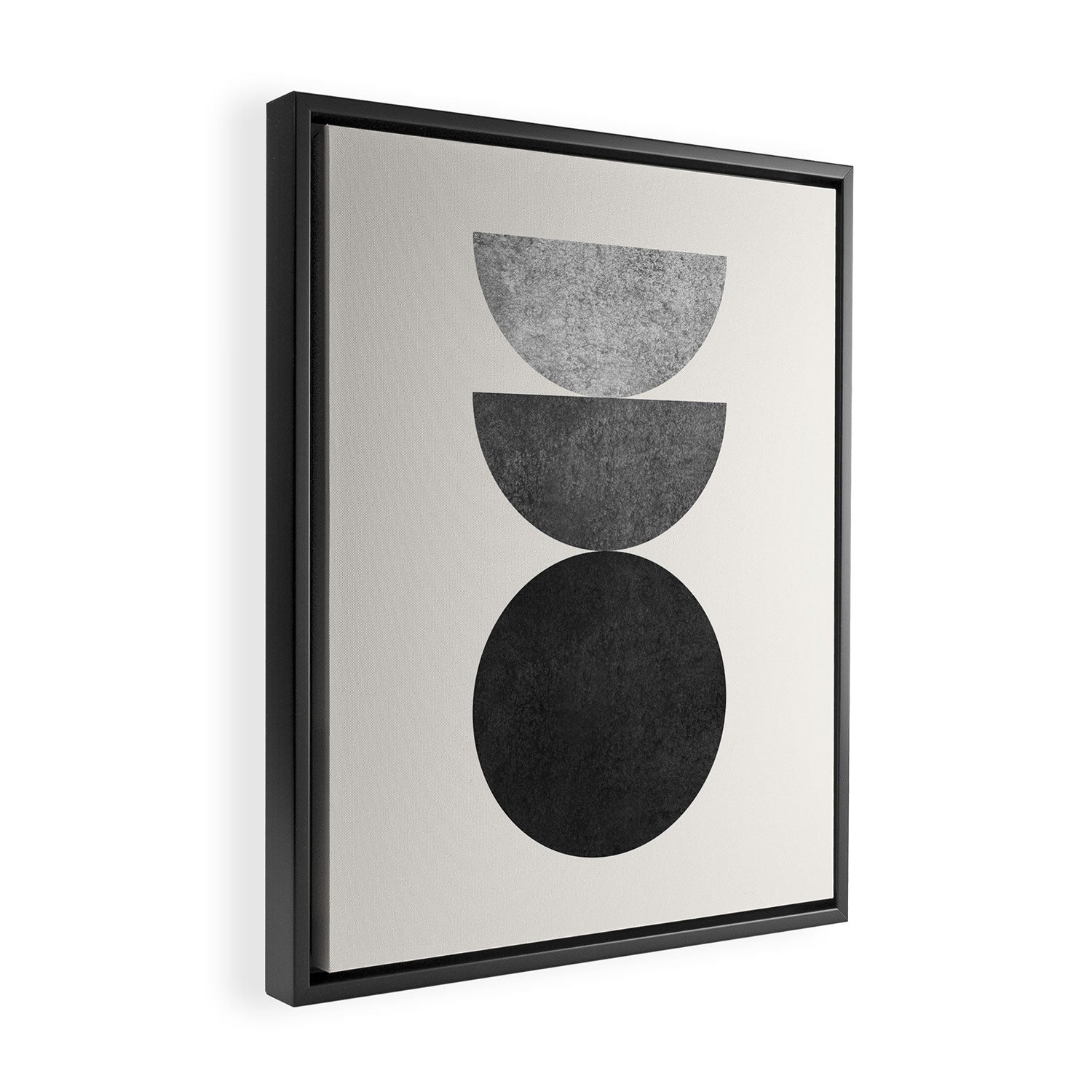 Woodblock black and white Mid century modern Framed Canvas Print Gallery Image 2