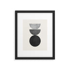 Woodblock black and white Mid century modern Framed Art Print Gallery Image 5