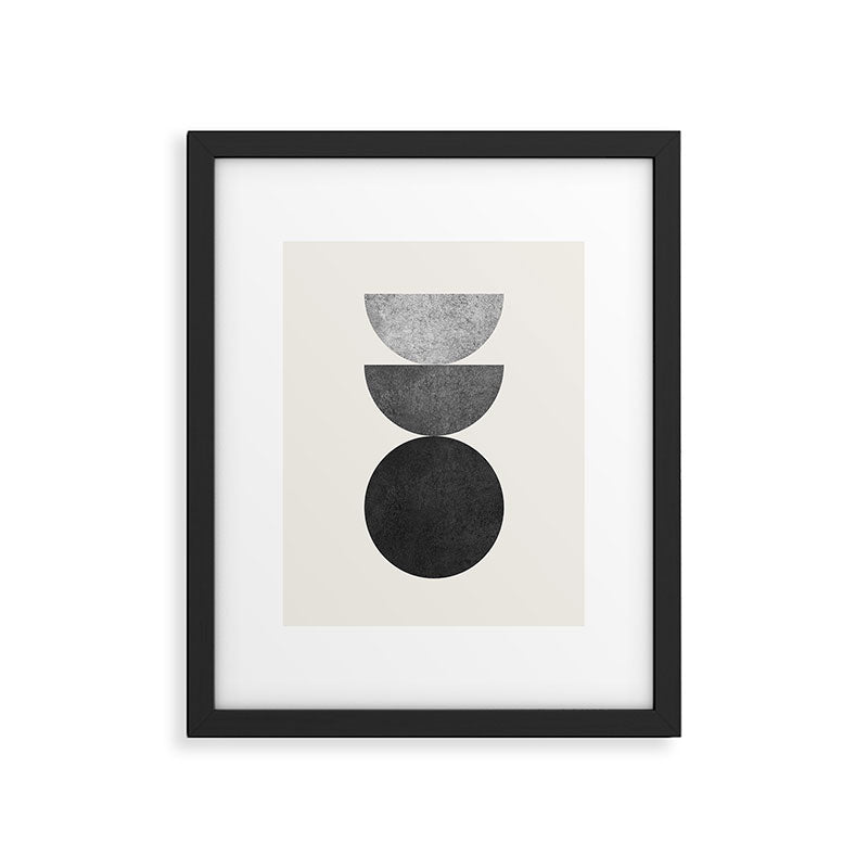 Woodblock black and white Mid century modern Framed Art Print Gallery Image 5