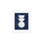 Woodblock navy 2 Mid century modern Art Print Gallery Image 1