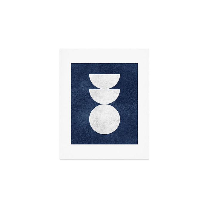 Woodblock navy 2 Mid century modern Art Print Gallery Image 1