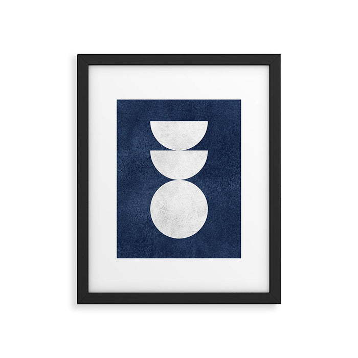Woodblock navy 2 Mid century modern Framed Art Print Gallery Image 1
