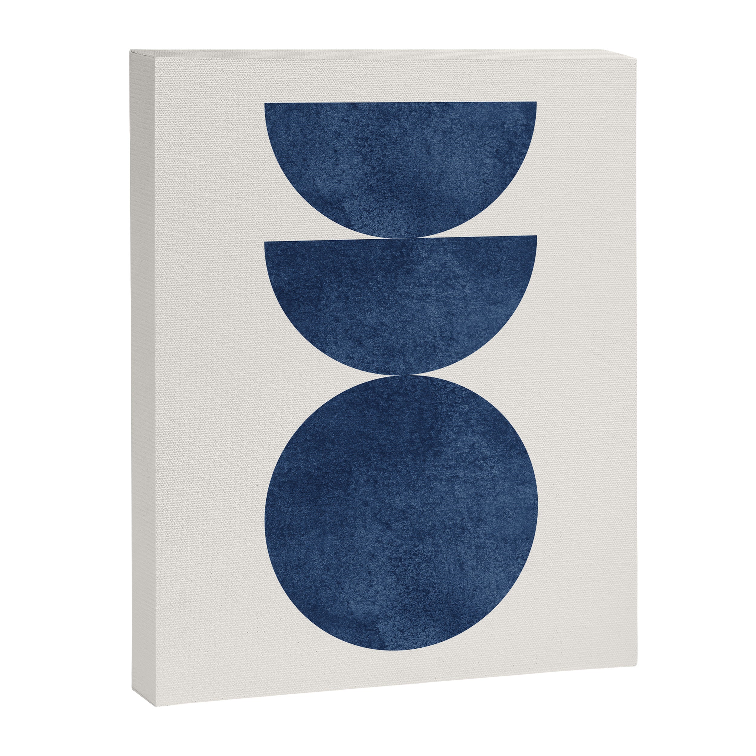 Woodblock navy blue Mid century modern Canvas Print Gallery Image 6
