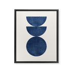 Woodblock navy blue Mid century modern Framed Canvas Print Gallery Image 6