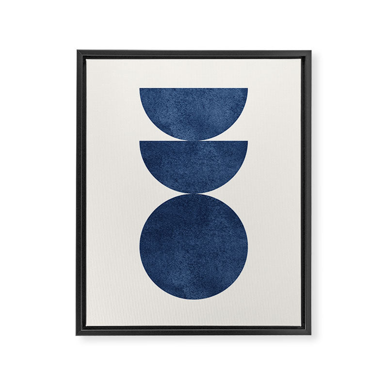 Woodblock navy blue Mid century modern Framed Canvas Print Gallery Image 6