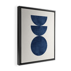 Woodblock navy blue Mid century modern Framed Canvas Print Gallery Image 2