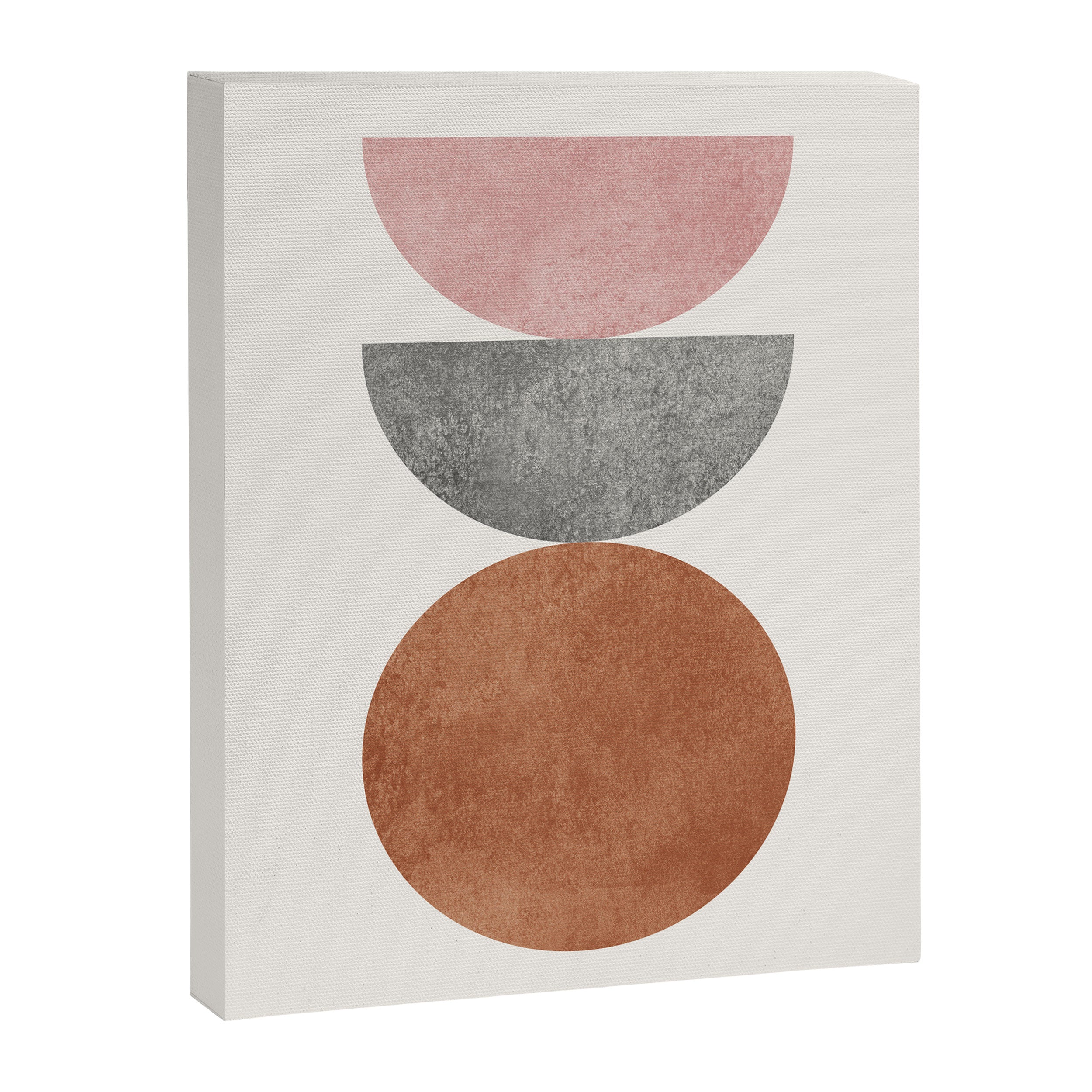 Woodblock Pink Brown Mid century modern Canvas Print Gallery Image 6