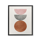 Woodblock Pink Brown Mid century modern Framed Canvas Print Gallery Image 6