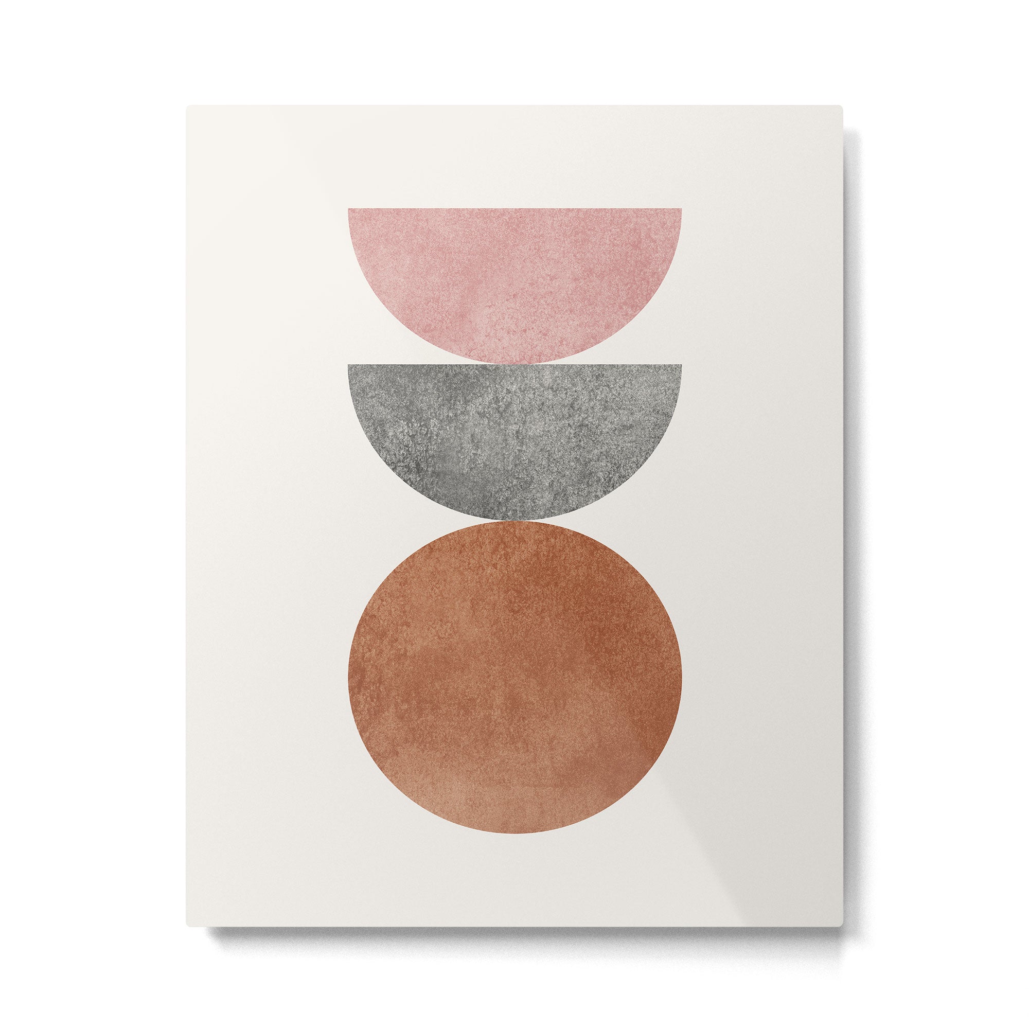 Woodblock Pink Brown Mid century modern Metal Print Gallery Image 4