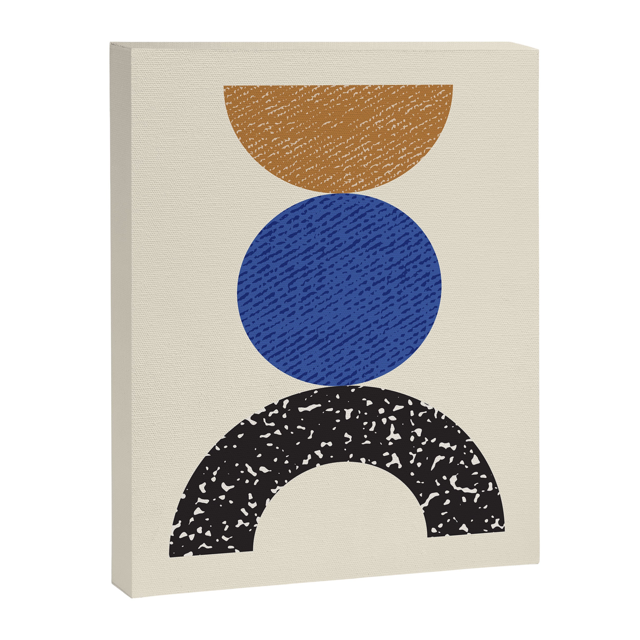 Woodblocks - Brown Blue Canvas Print Gallery Image 6