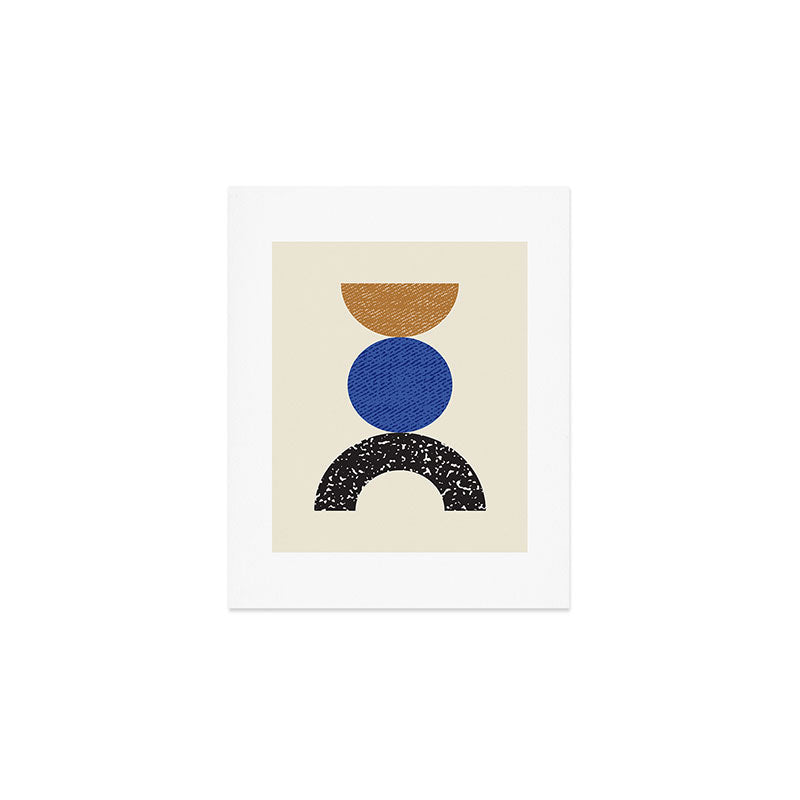 Woodblocks - Brown Blue Art Print Gallery Image 1
