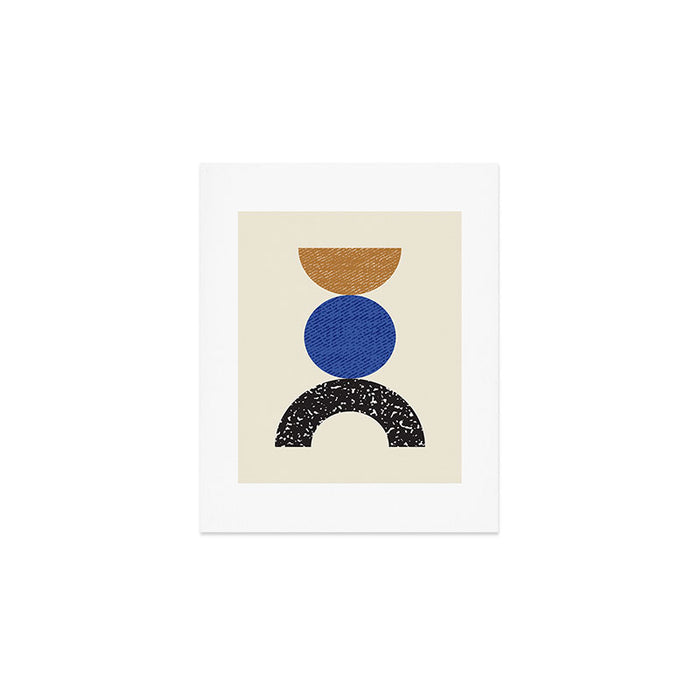 Woodblocks - Brown Blue Art Print Gallery Image 1