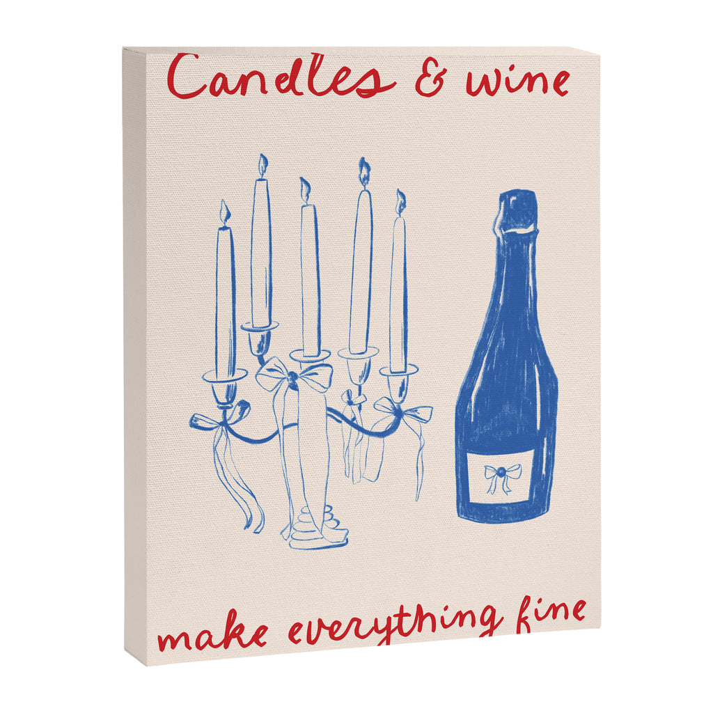 Candles And Wine Print Canvas Print Gallery Image 6