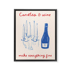 Candles And Wine Print Framed Canvas Print Gallery Image 6