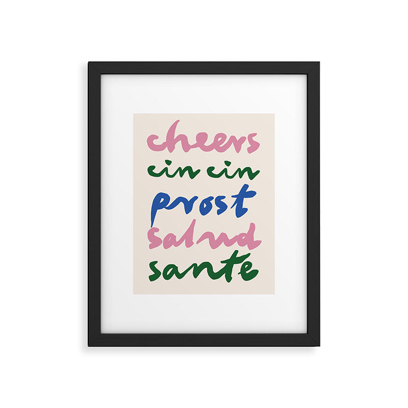 Cheers Languages Kitchen Print Framed Art Print Gallery Image 5