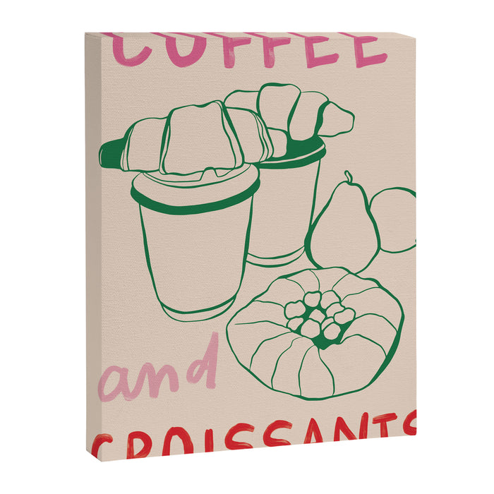 Coffee & Croissants Kitchen Print Canvas Print Gallery Image 1