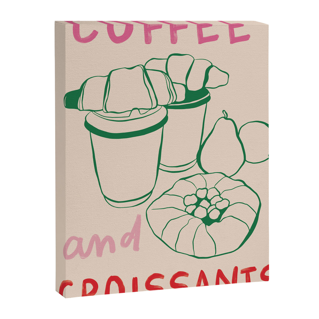 Coffee & Croissants Kitchen Print Canvas Print Gallery Image 6