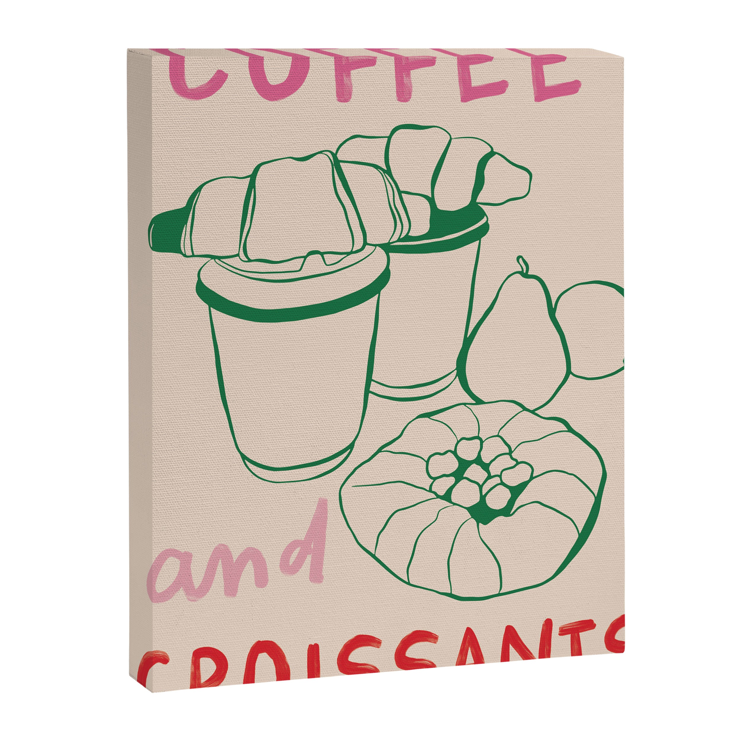 Coffee & Croissants Kitchen Print Canvas Print Gallery Image 6