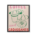 Coffee & Croissants Kitchen Print Framed Canvas Print Gallery Image 6