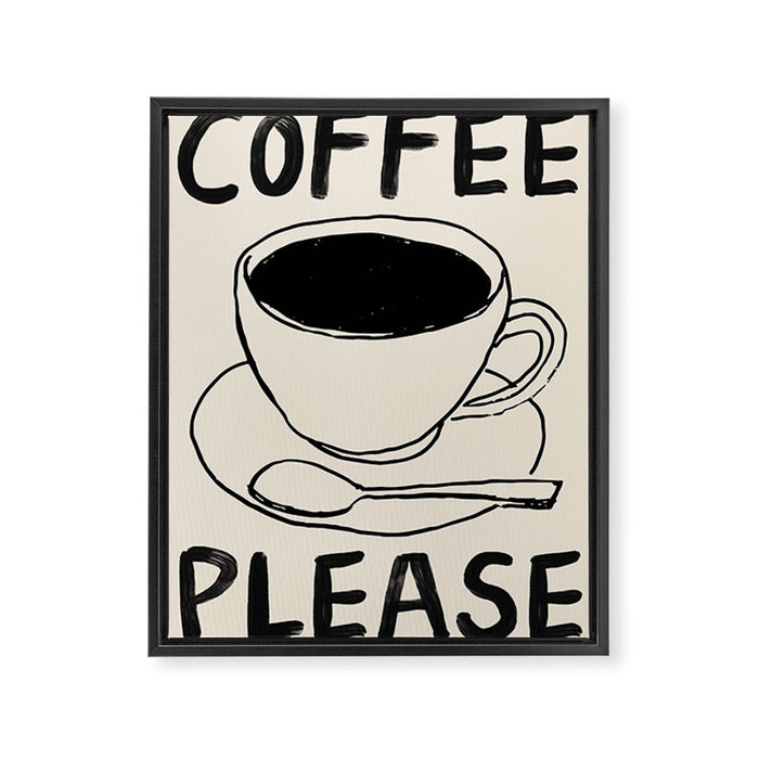 Coffee Please Kitchen Print Framed Canvas Print Gallery Image 1