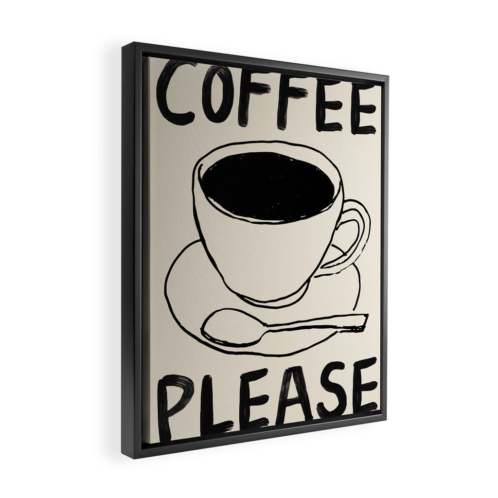 Coffee Please Kitchen Print Framed Canvas Print Gallery Image 2