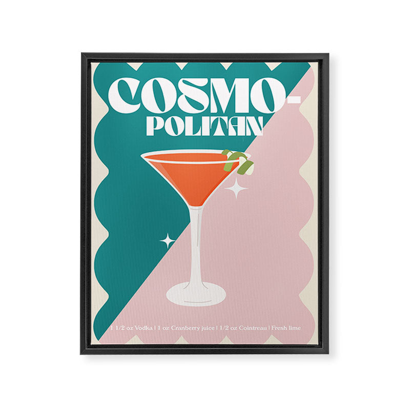 Cosmopolitan Cocktail Print Framed Canvas Print Gallery Image 6