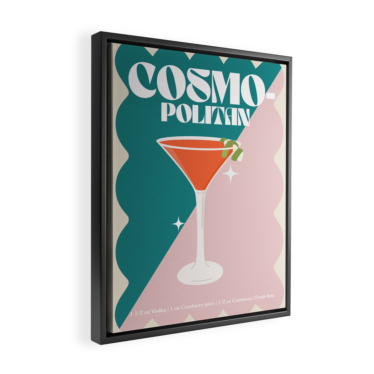Cosmopolitan Cocktail Print Framed Canvas Print Gallery Image 2