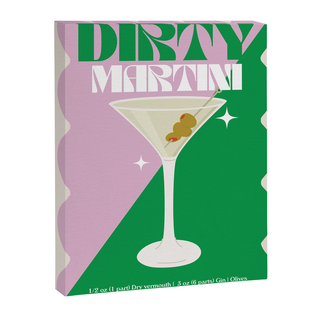 Dirty Martini Cocktail Print Canvas Print Gallery Image 6