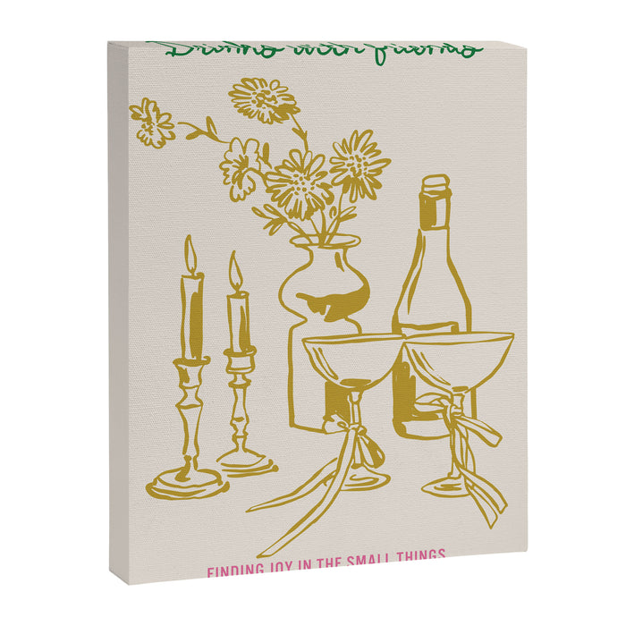 Drinks with Friends Kitchen Print Canvas Print Gallery Image 1