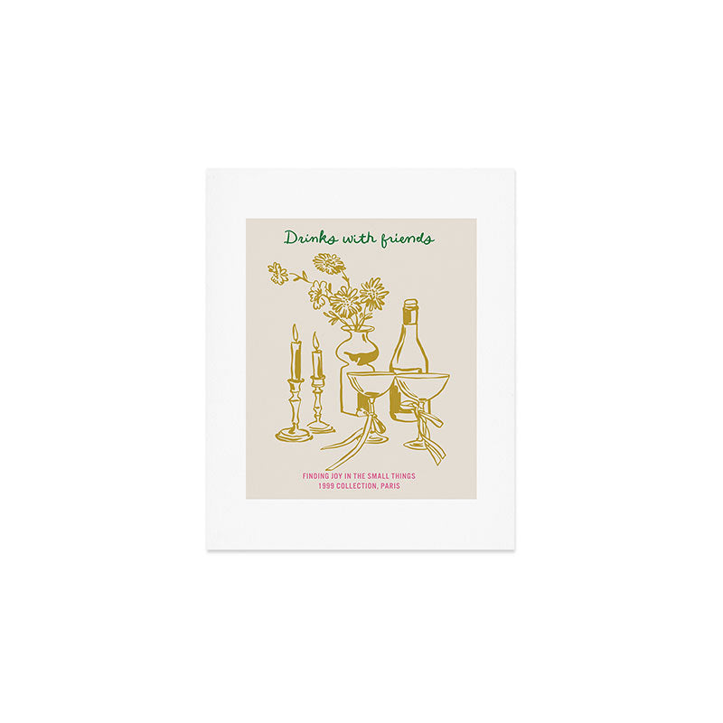 Drinks with Friends Kitchen Print Art Print Gallery Image 1