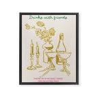 Drinks with Friends Kitchen Print Framed Canvas Print Gallery Image 6