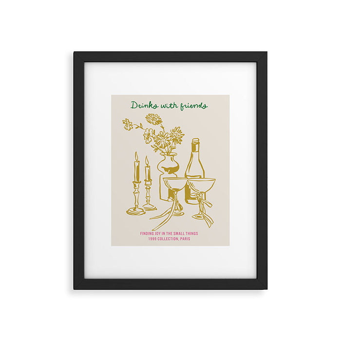 Drinks with Friends Kitchen Print Framed Art Print Gallery Image 1