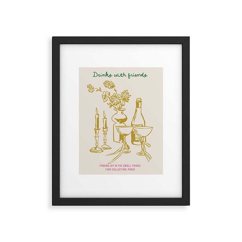 Drinks with Friends Kitchen Print Framed Art Print Gallery Image 5