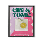 Gin & Tonic Cocktail Print Framed Canvas Print Gallery Image 6