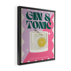 Gin & Tonic Cocktail Print Framed Canvas Print Gallery Image 2