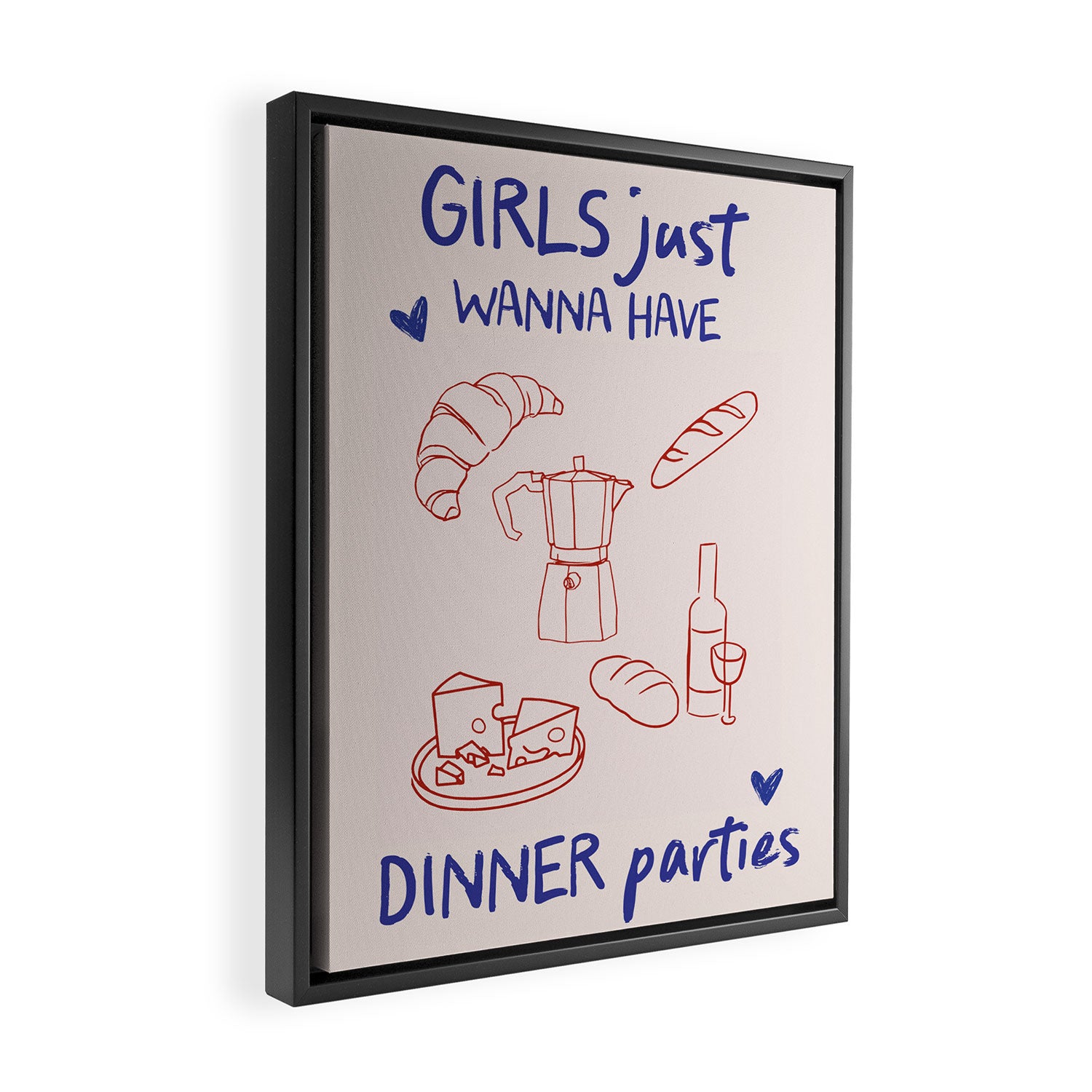 Girl's Dinner Kitchen Print Framed Canvas Print Gallery Image 2