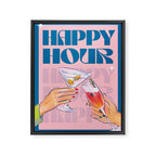Happy Hour Cocktail Print Framed Canvas Print Gallery Image 6