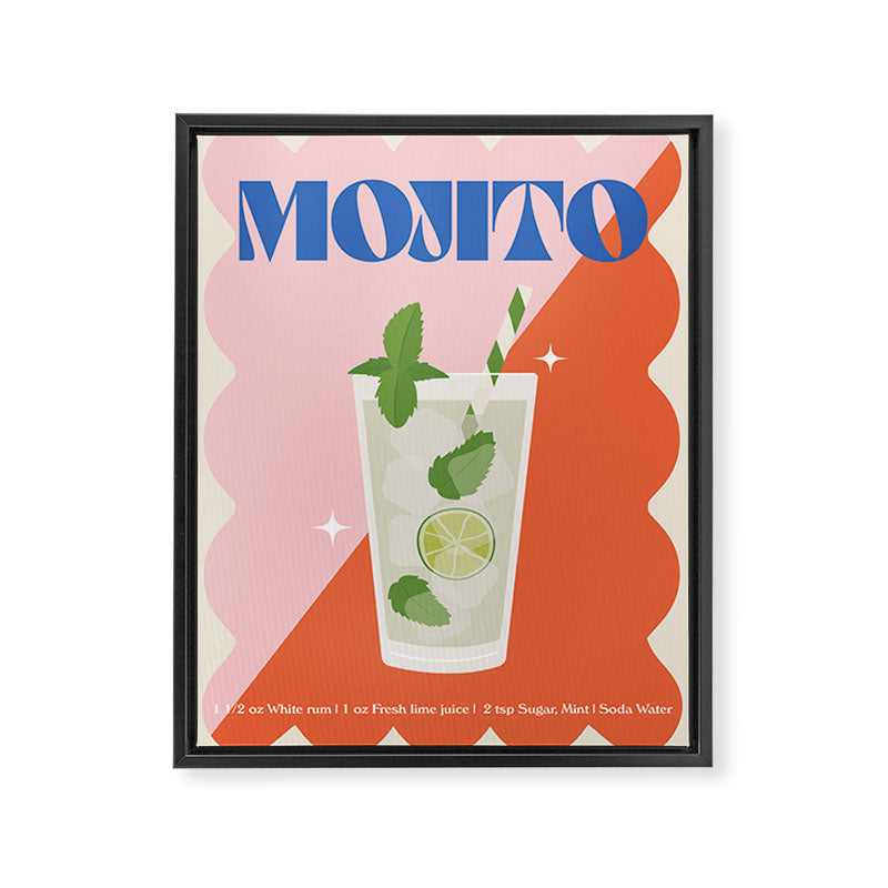 Mojito Cocktail Print Framed Canvas Print Gallery Image 6